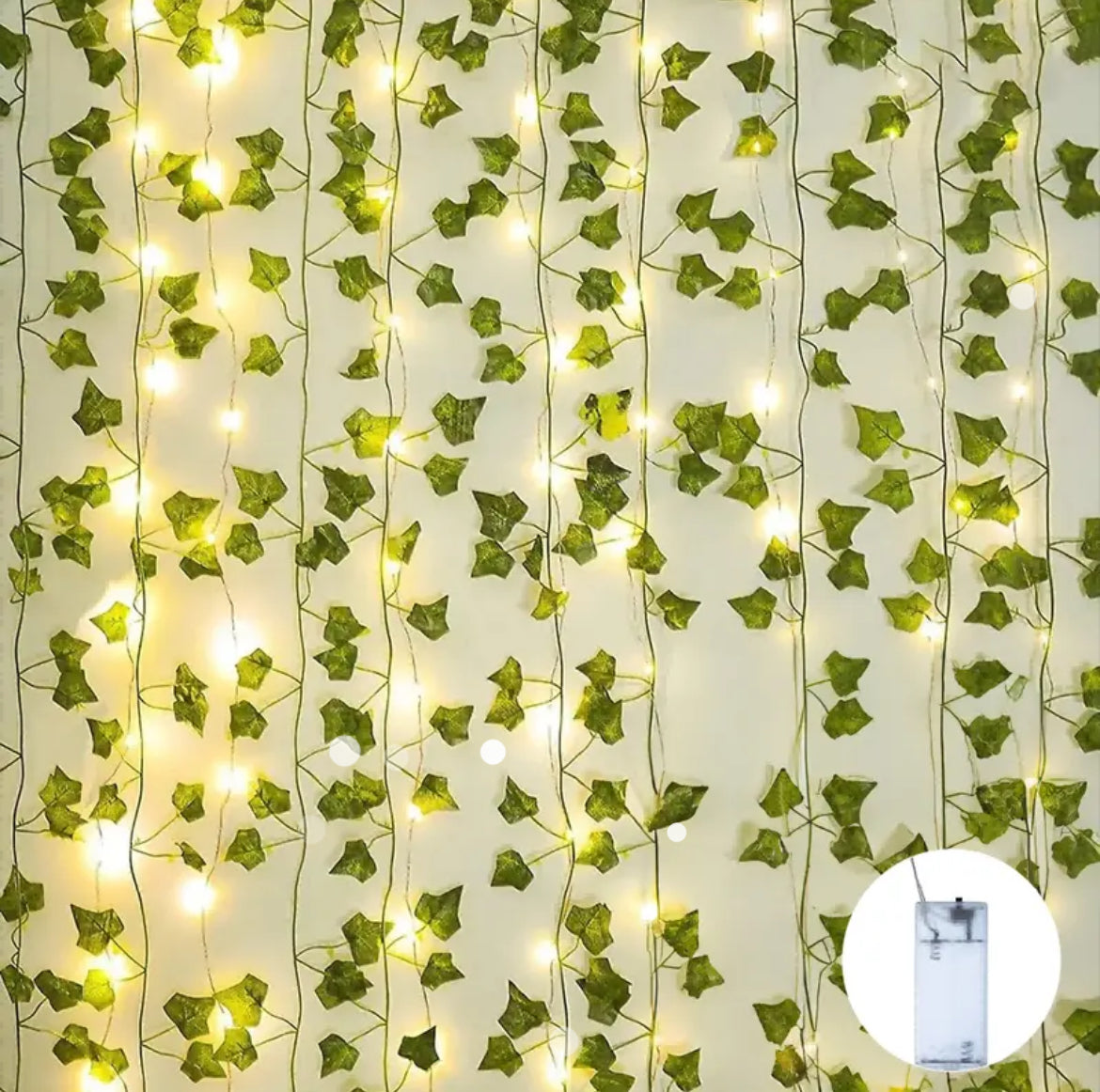 Artificial Ivy Vines Leaves Greenery Garland Boho Chic Décor Fake Faux Plant with fairy lights