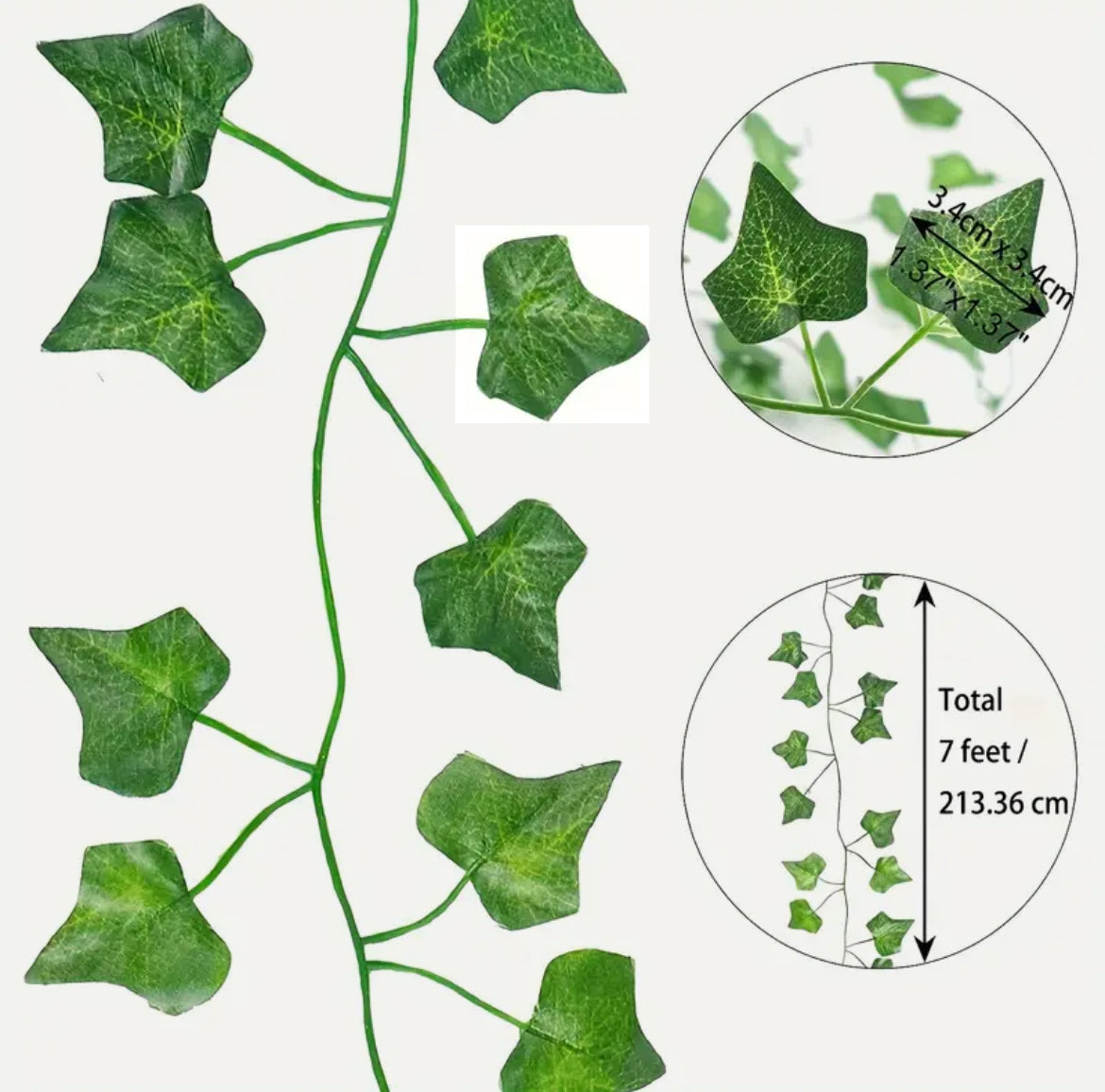 Artificial Ivy Vines Leaves Greenery Garland Boho Chic Décor Fake Faux Plant