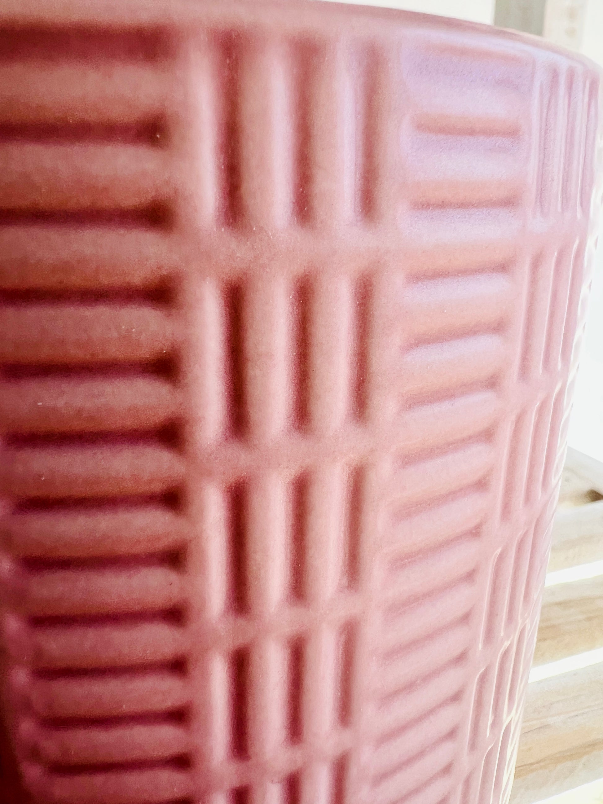 Blush Pink Pattern Ceramic Plant Pot 12cm