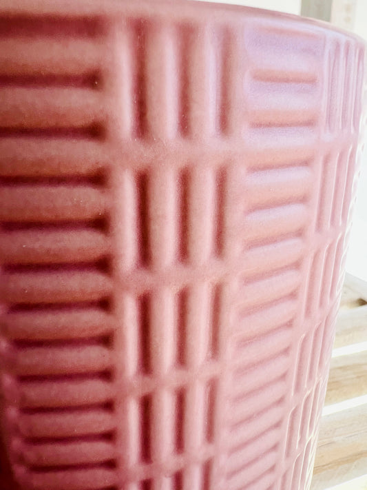 Blush Pink Pattern Ceramic Plant Pot 12cm