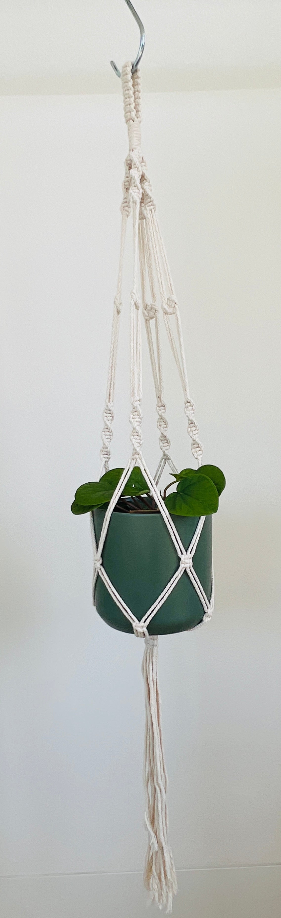 Twisted Macramé Indoor Plant Pot Hanger ~50cm Boho Chic Décor Home Garden