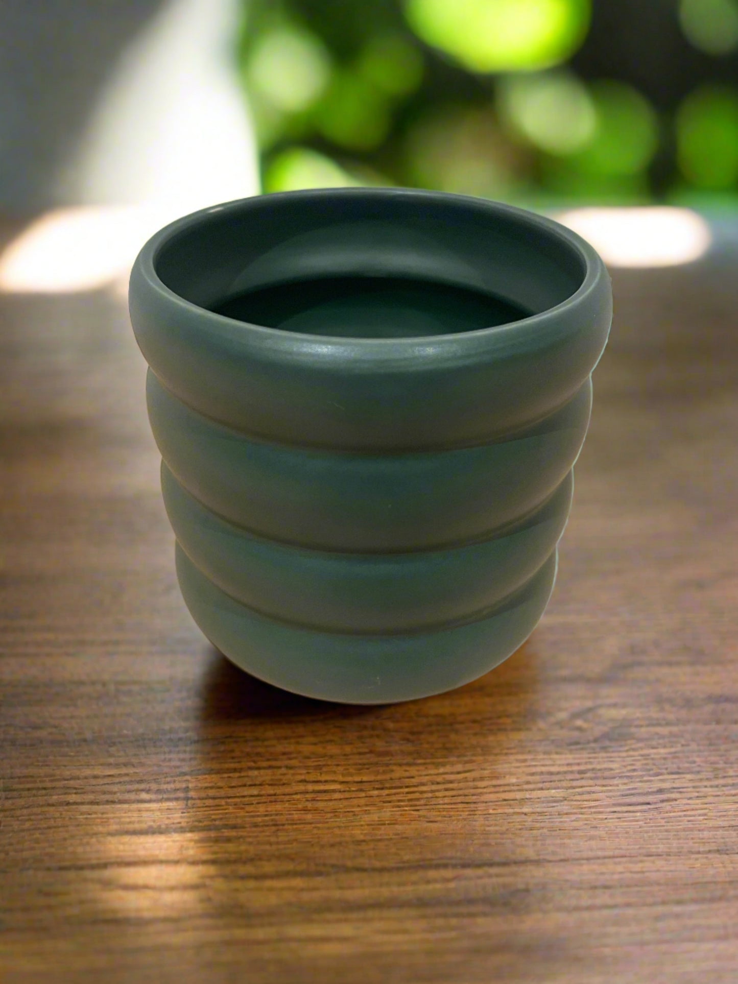 Olive Green Coil Ceramic Pot 12cm