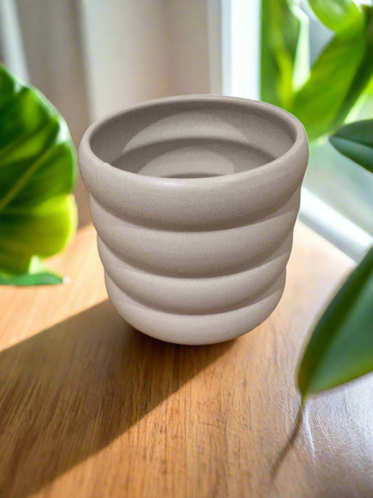 White Ceramic Coil Pot 12cm