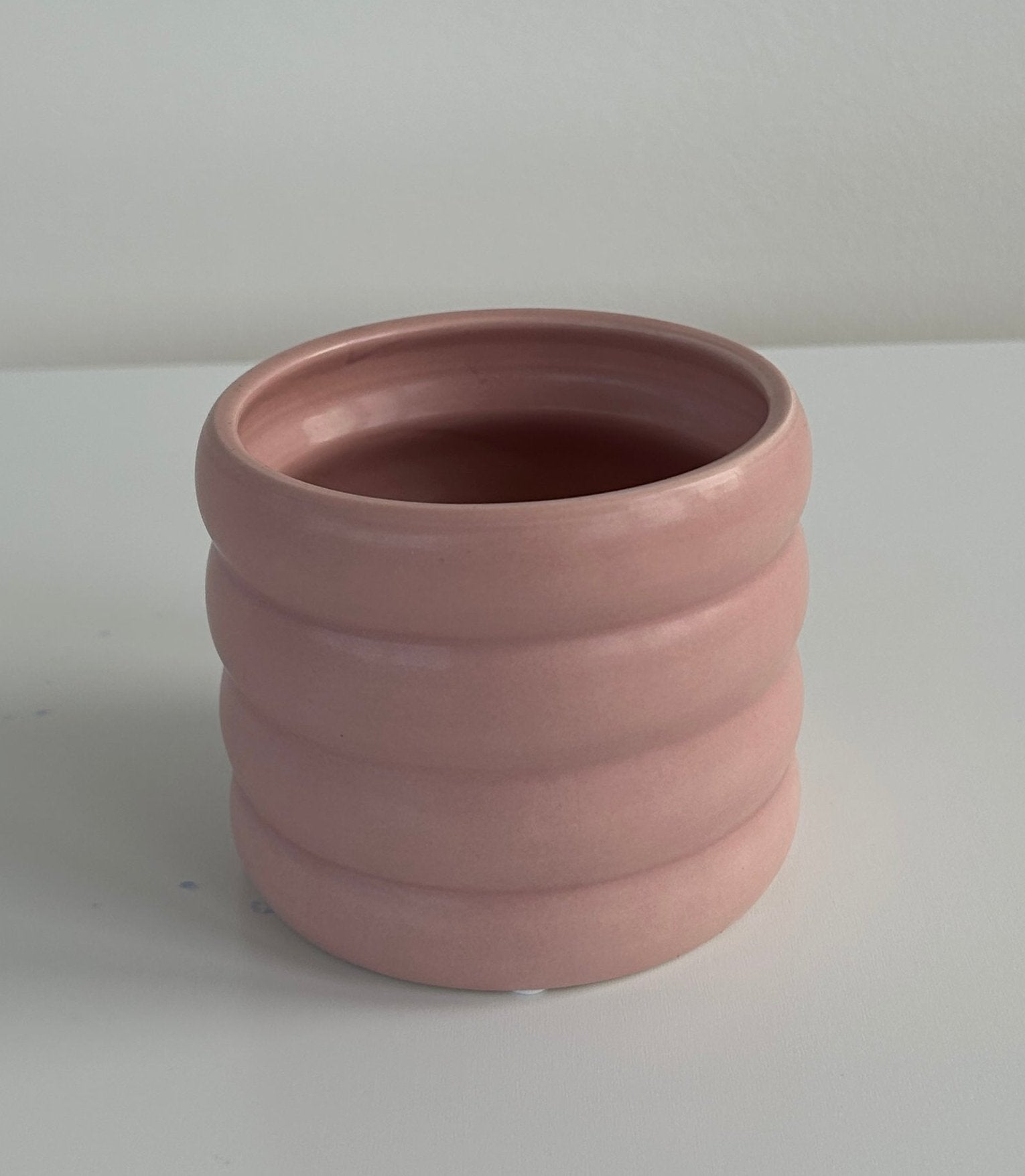 Blush Pink Ceramic Coil Pot 12cm