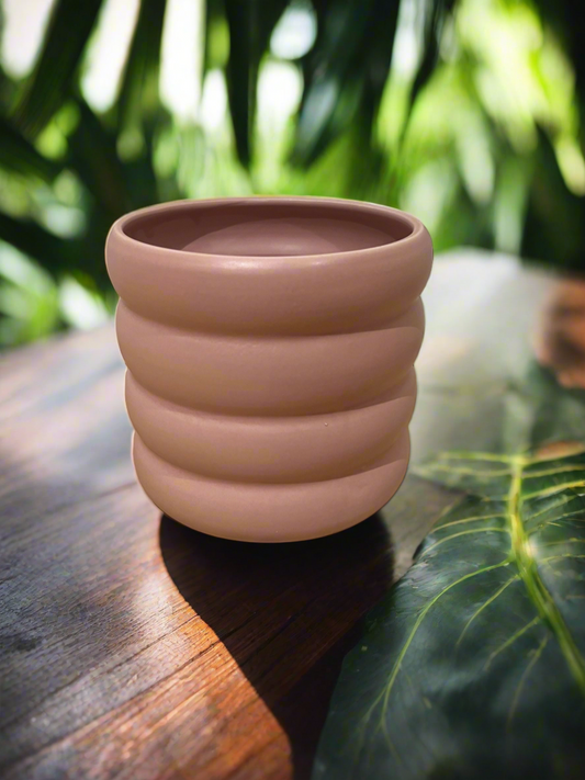 Blush Pink Coil Ceramic Pot 12cm
