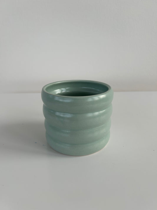 Mint green ceramic coil pot 10cm