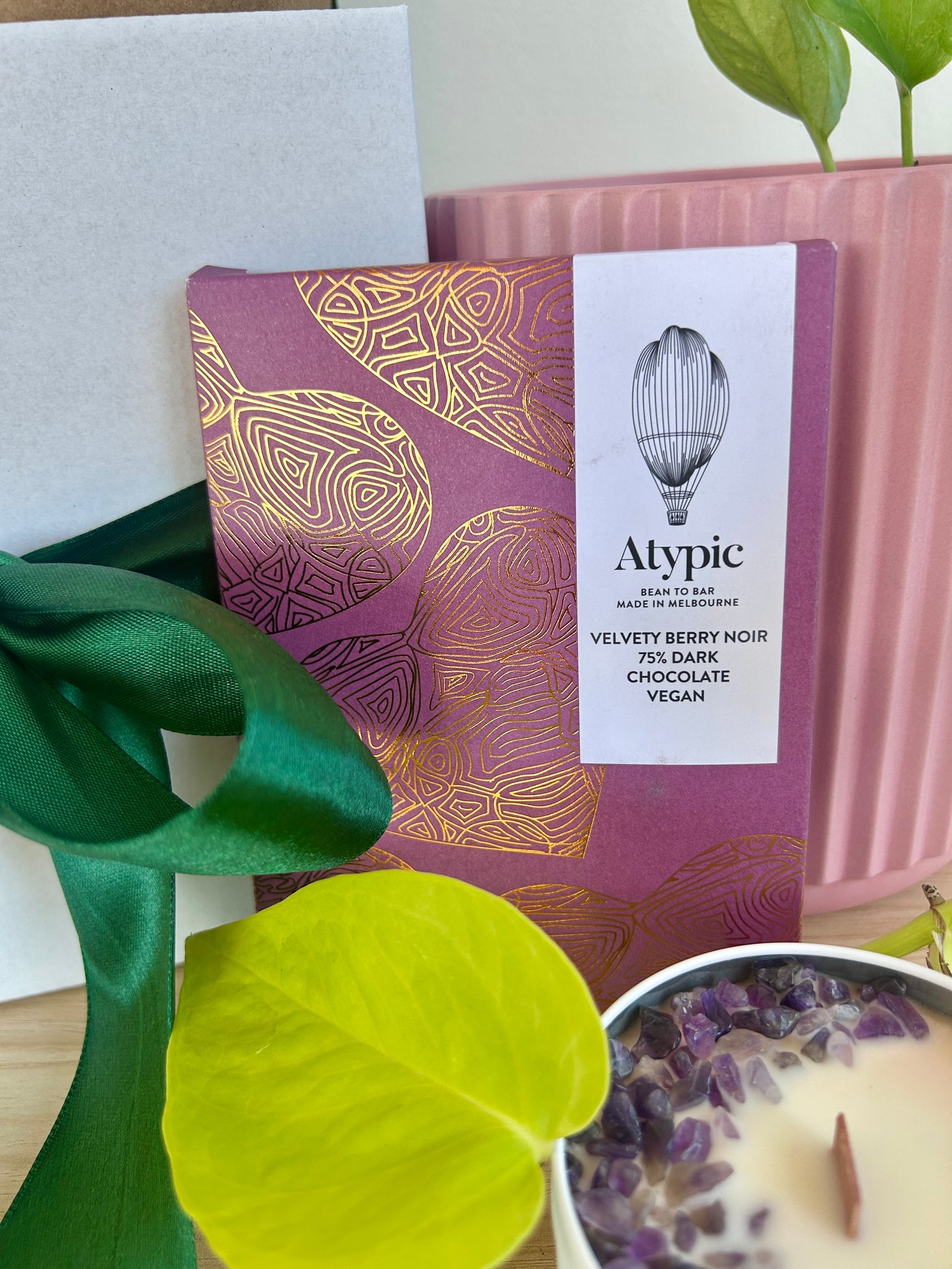 Love Grows Gift Box Atypic Velvety Berry Noir 75% Dark Chocolate Vegan Melbourne