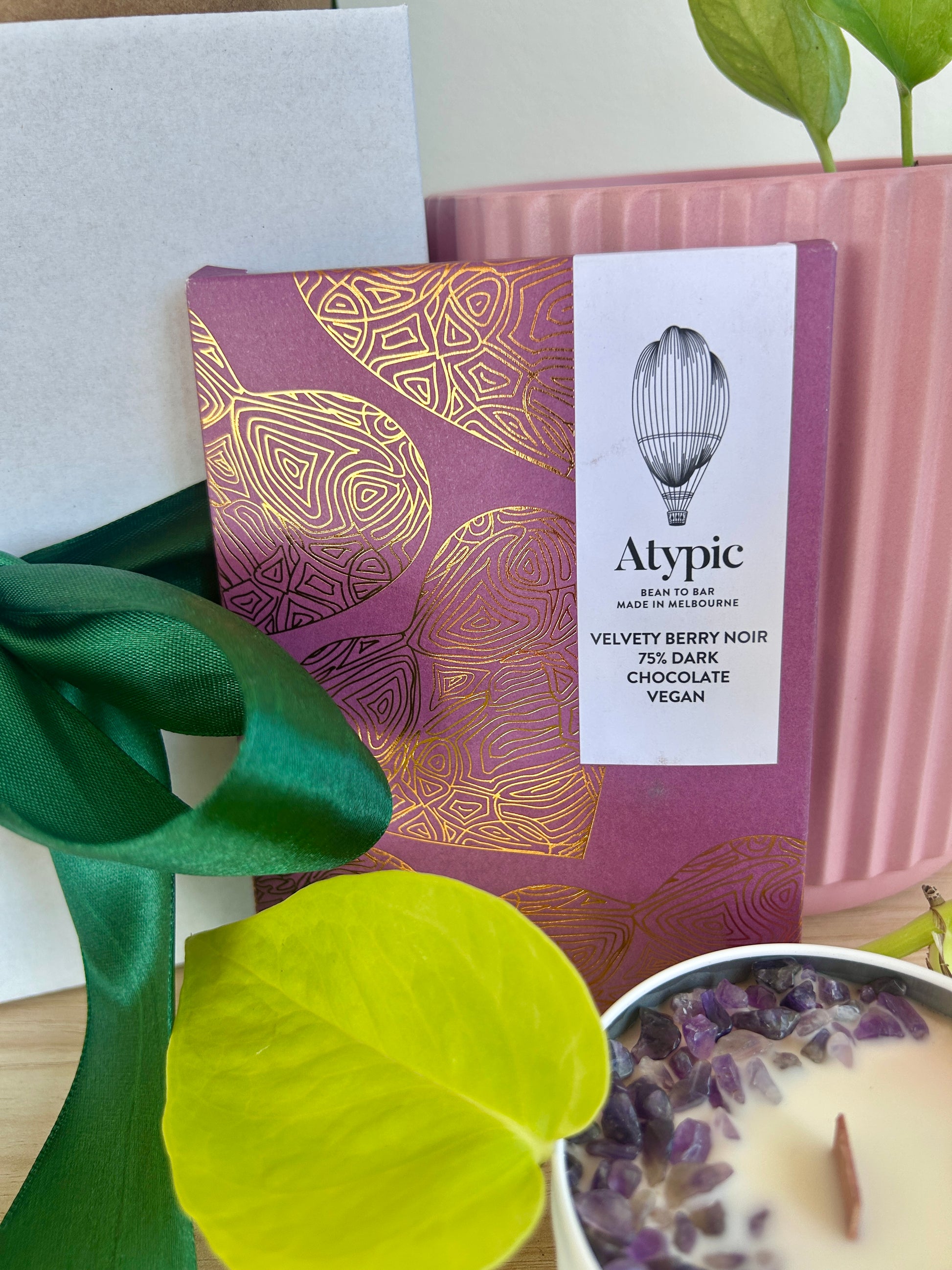 Love Grows Gift Box Atypic Velvety Berry Noir 75% Dark Chocolate Vegan Melbourne