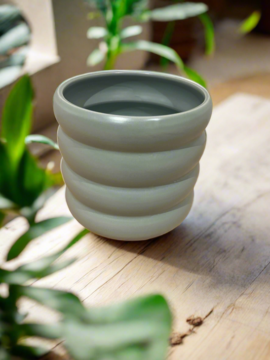 Mint Green Coil Ceramic Indoor Plant Pot 12cm