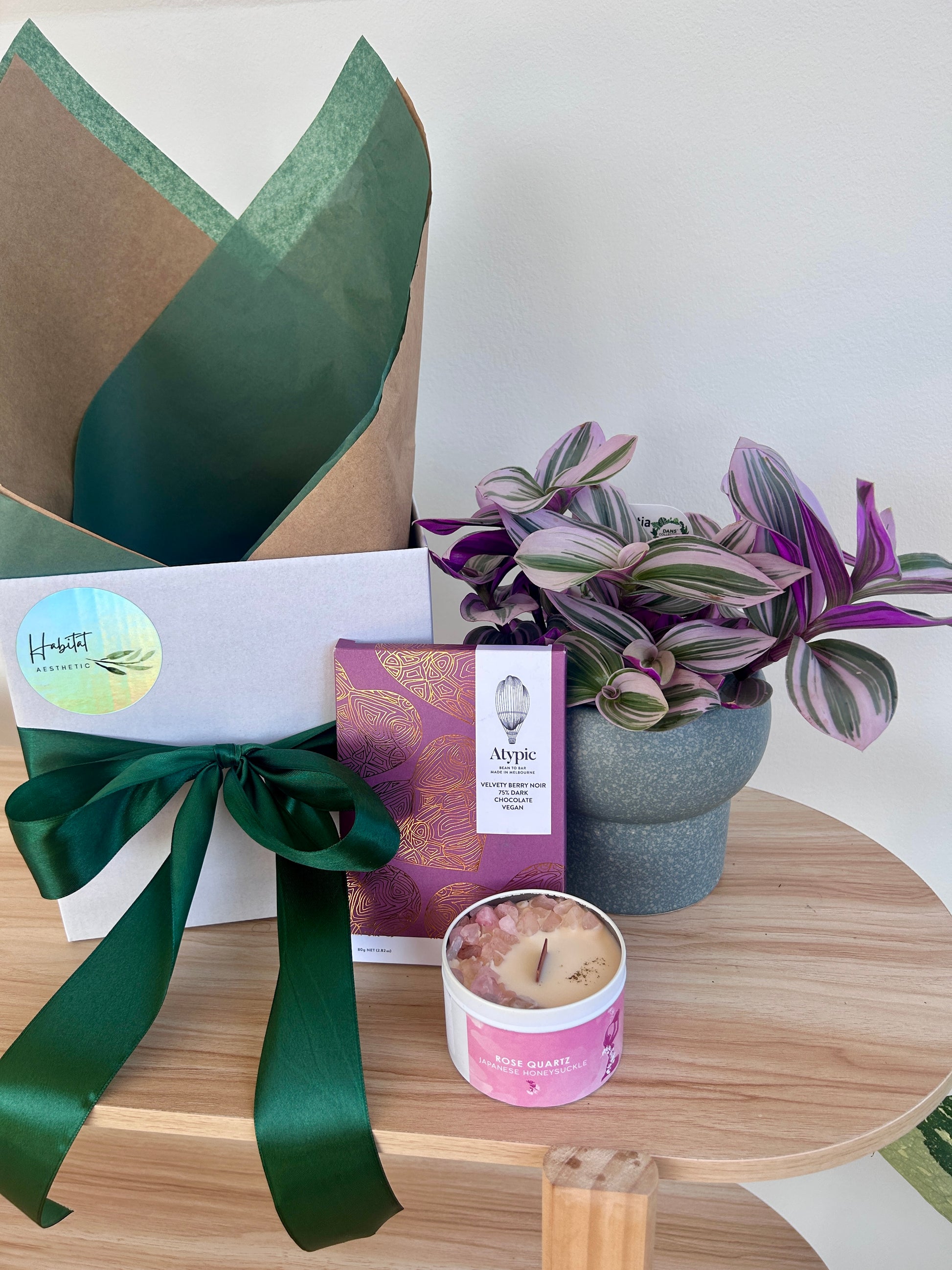 Plant Gift for Her Gift Box Australia Chocolates and Soy Crystal Cadle Mothers Day Gift