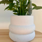 White Ceramic Coil Pot Textured Finish 12cm