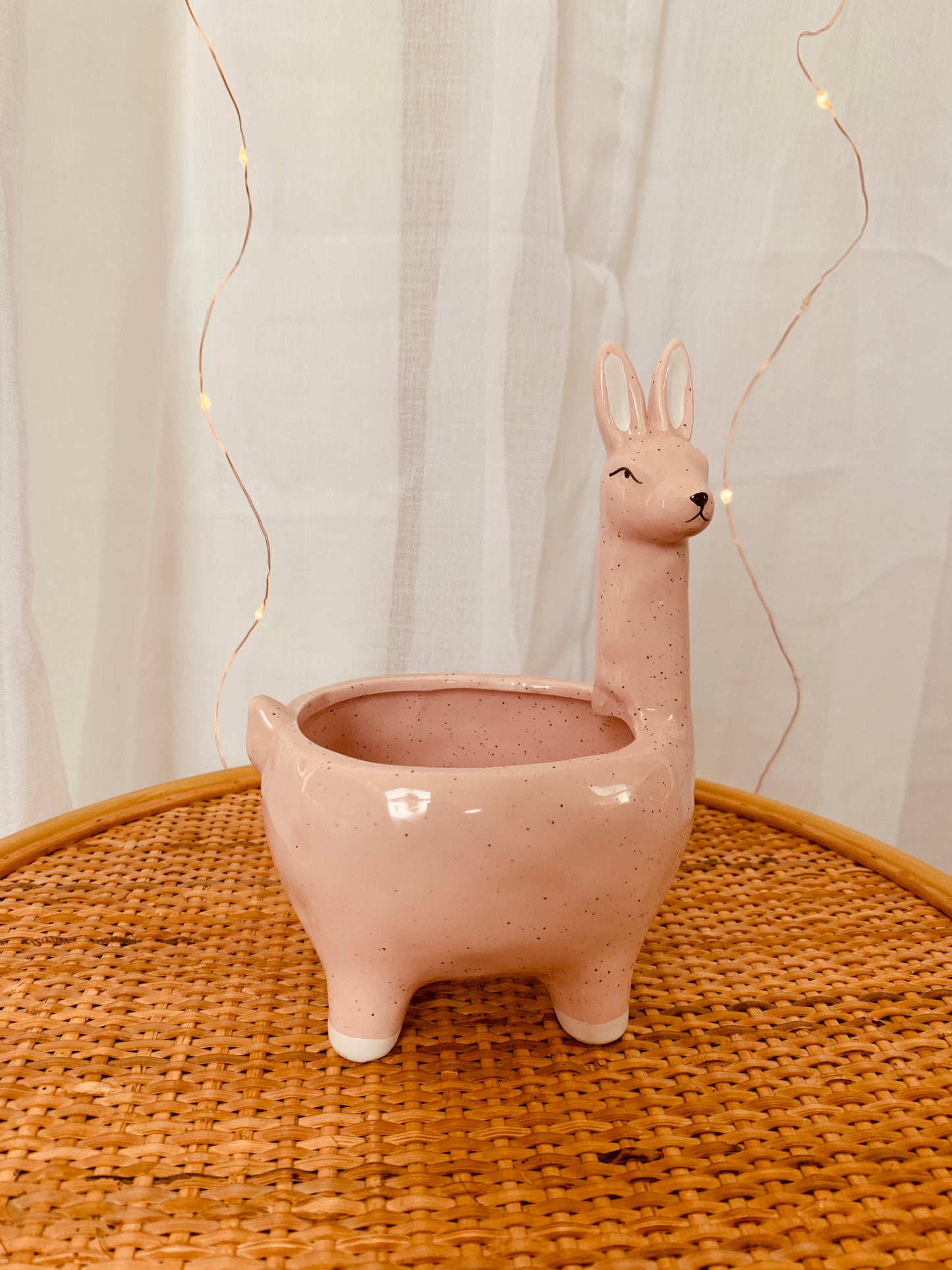 Small Pink Alpaca Ceramic Pot
